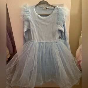 Petite Hailey Light Blue Tulle Dress with Glitter 4t